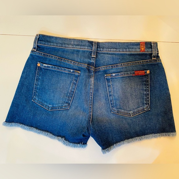 7 FOR ALL MANKIND Desert Oasis Denim Womens High Rise Cut Off Frayed Edges Short - Picture 3 of 15